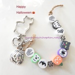 Happy Halloween☆彡ガーランドみたいなハロウィンのロングチャーム／キーホルダ