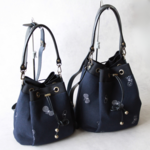 ドローストリングバッグ　choucho navy 2way　　ミナペルホネン