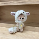 ハンドメイド　ひつじ🐏ちゃんになり切って遊ぼ❣️ヒツジコスチュームテディベア風クマさん🧸ぬいぐるみ