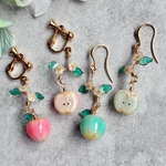 艶々りんごとりんごの花 ピアス/イヤリング/ノンホールピアス