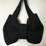 リボンバッグ（帆布  ブラック）