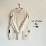 Ｄ3★ドロップショルダーベスト★オートミール×星柄