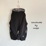 Ｔ4★タートルフード★ブラック×黒白ボーダー