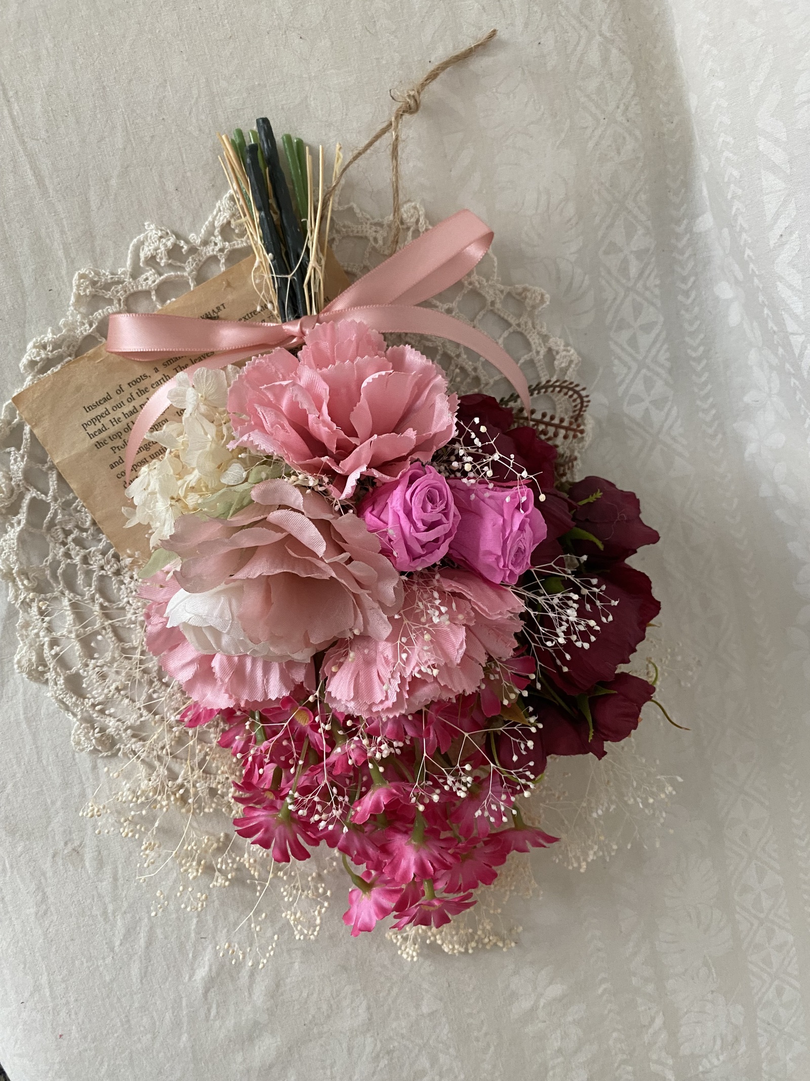 まりえ 光触媒フラワー ブルーローズとパープルローズの花束風スワッグ まりえ 光触媒フラワー ブルーローズとパープルローズの花束風