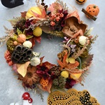 かぼちゃ＆秋色リーフのハロウィンリース