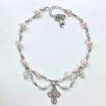pink perl rose necklace