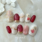 strawberry＆bee nail