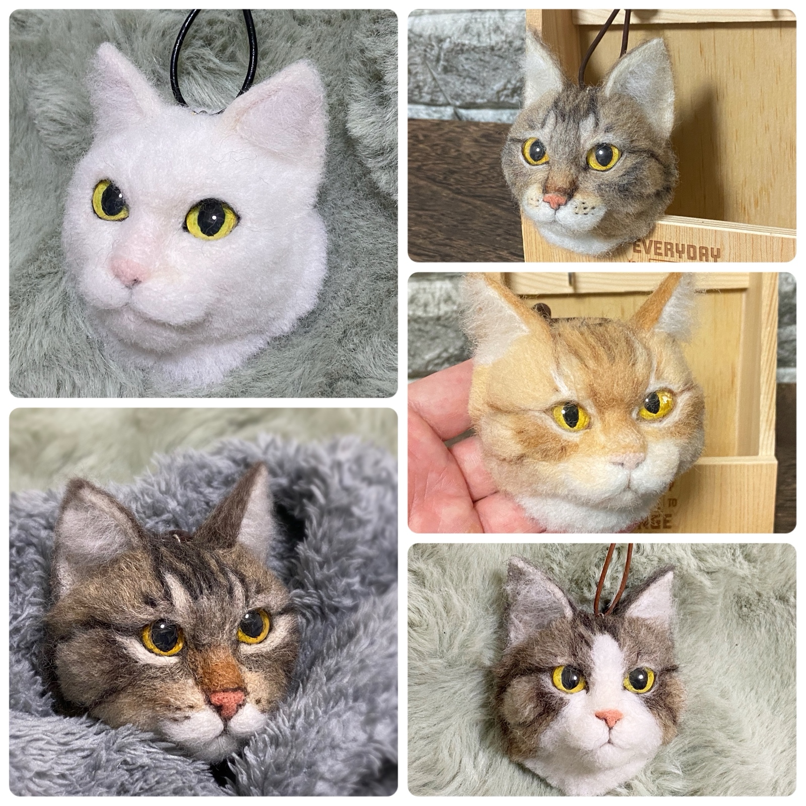 オーダーメイド☆羊毛フェルト☆猫ちゃんブローチorバッグ