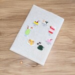〈再販〉手刺繍🥞純喫茶のブックカバー(文庫本サイズ)【受注制作】