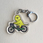前みて！前！アクリルキーホルダー（セキセイ・イエロー）