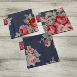 布コースター　3枚セット　バラ🌹柄/No.335