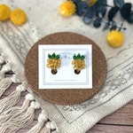 [B品]チェコビーズのパイナップル🍍イヤリング