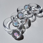 【opal series】mizu ring｜ホワイトオパール×ガラスの水面リング