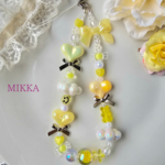 ꨄ︎₊ ⊹Sunny Heart & Ribbon strap •｡ꪆৎ ˚⋅サニー・ハート & リボン ストラップ チャーム ビーズストラップ ハンドストラップ