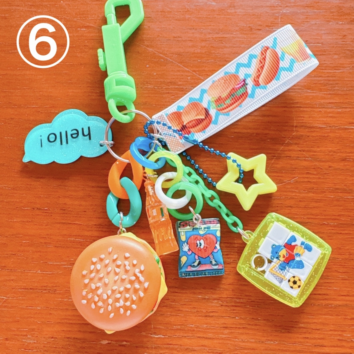 じゃらじゃらキーホルダー ハンバーガー ハンドメイド ジャラジャラキーホルダー ハンバーガー｜Yahoo