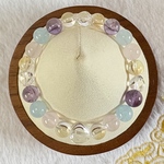 【再販】アクアマリン × ハート水晶 ブレスレット ― パステルカラーの癒しアクセサリー