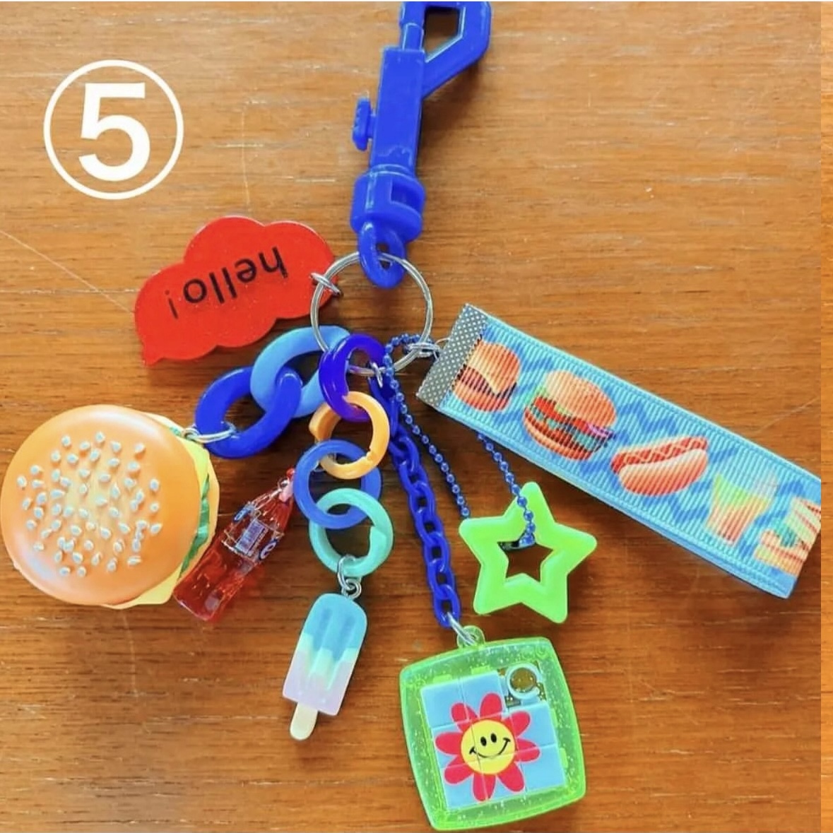 再々〜販]ハンバーガー×パズル☆ジャラジャラキーホルダー♪ - KAO