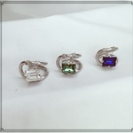 ロングスクエアイヤーカフ　グリーン