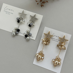 【Luxe.】星モチーフ　ビーズ　タッセル　ピアス　イヤリング　ゴールド　シルバー