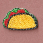 【1枚】タコス　刺繍 ミニ ワッペン アップリケ　手芸 デコ パーツ 刺繍 シール 材料 リメイク　食べ物
