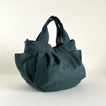 Sサイズ　ダークグリーン無地生地　ころりんバッグ♪　Fm2 Lab.