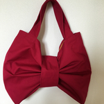 リボンバッグ（帆布  えんじ）