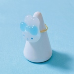 【数量限定】おめかしうさちゃんのリング(ブルー)    |   うさぎ リボン クリア 透明感 レジン 指輪