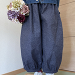 ☘️【ダボ可愛♡】ぽわんとパンツ🎈大人可愛い🩷ネップツイード生地ネイビー