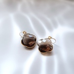 14KGF/ SMOKY TOPAZ CLOVER EARRINGS