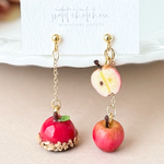 秋の実り＊りんごのムース＆ミニチュアりんごのピアス/イヤリング❁ミニチュア