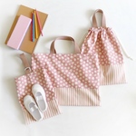 ⋆⸜𝐧𝐞𝐰⸝⋆  小さなお花🌼シリーズ【入園入学3点セット】レッスンバッグ お着替え袋 上履き袋 【ピンク】