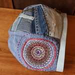 Chiyoko様専用☆曼荼羅刺繍のデニムベレー帽