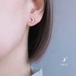 moon🌙 つけっぱなしOK🌙小さなサージカルステンレスピアス 2way リバーシブル 高品質（ゴールドorシルバー）金属アレルギー対応 ピアス 人気 フォーマル つけっぱなし セカンドピアス 月