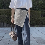 コットンレースのクロシェラップスカート