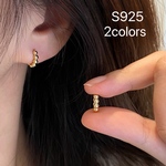 S925 シンプル　ミニボール　フープピアス　キャッチレス　リングピアス　小ぶり　小さめ　つけっぱなし　セカンドピアス　ニッケルフリー　金属アレルギー対応　ゴールド　シルバー