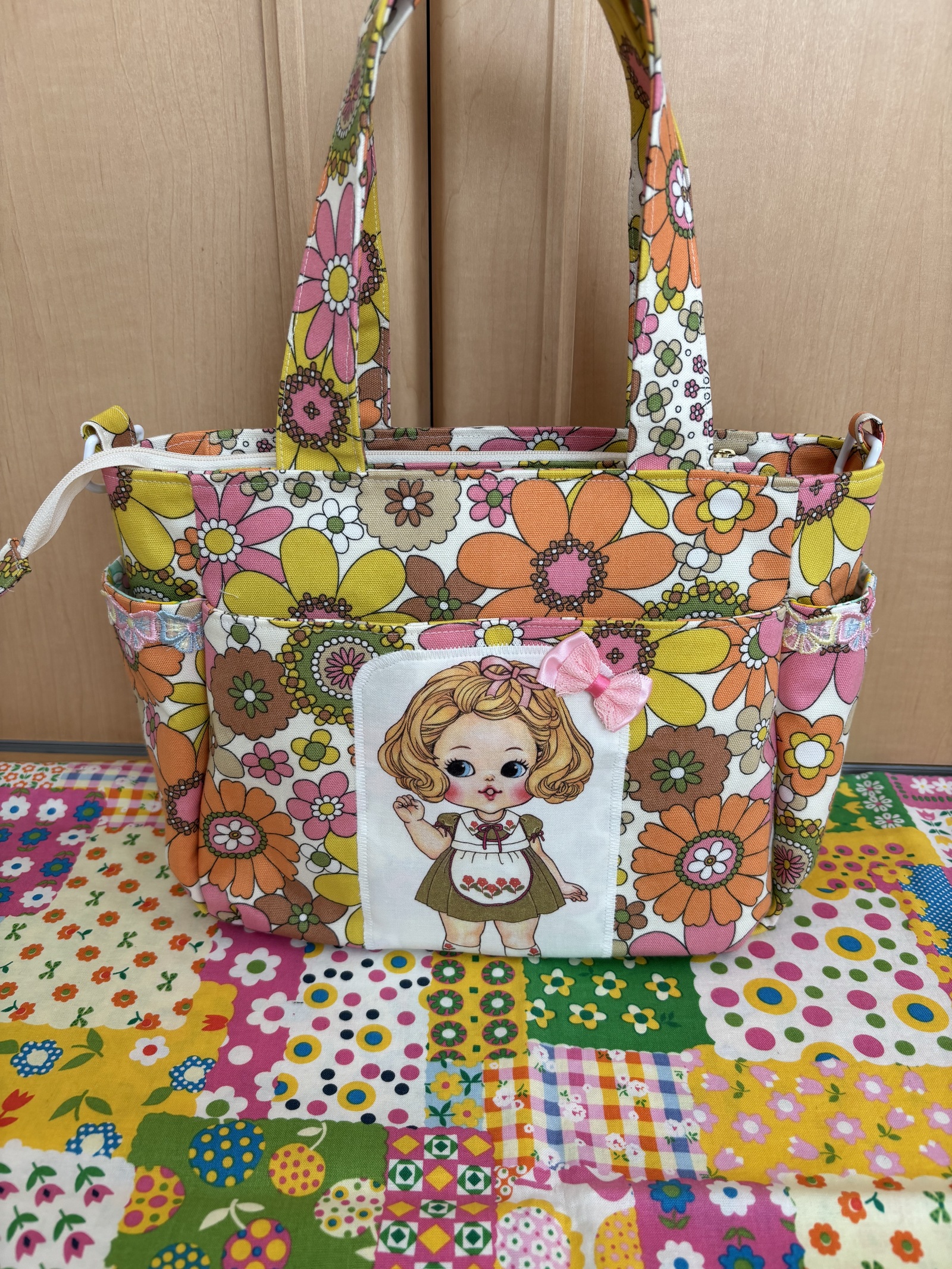 昭和レトロパッチ☆トートバッグ - ハンドメイド☆まろりーな