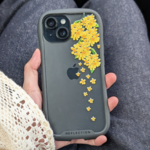 【金木犀】ふんわり舞うクリアスマホケース　iPhoneケース　オリジナルデザイン　iPhone16 15 14 13 12　グリップケース【受注生産】