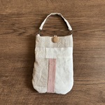 ふんわりナチュラルリネンパッチのメガネケース✱サイドポーチ【グレイッシュピンク】