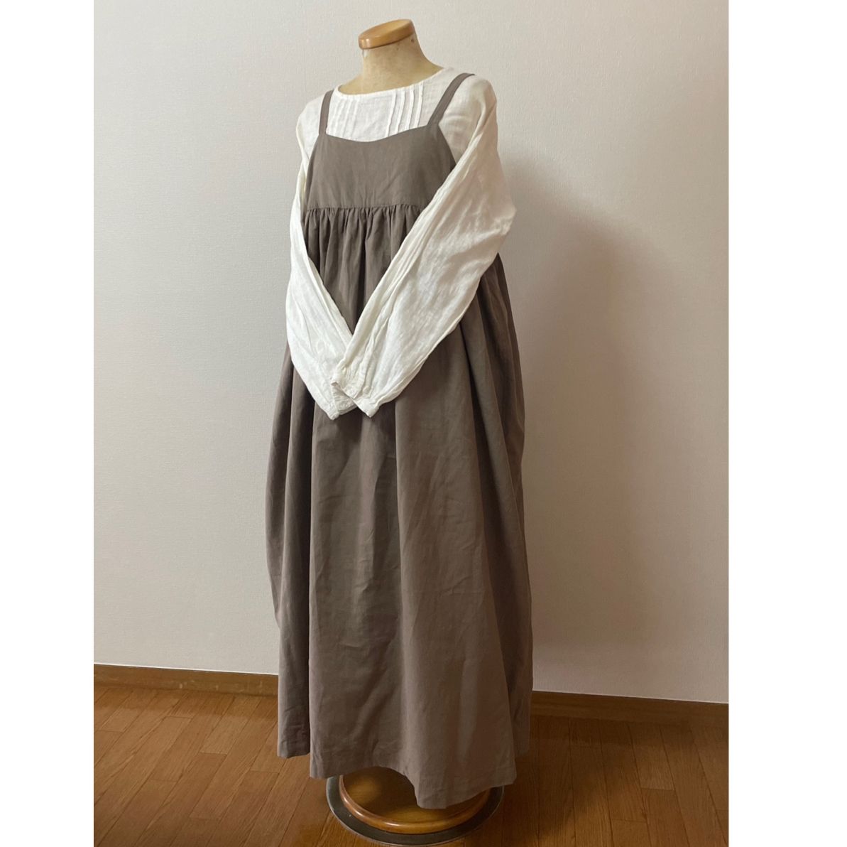 ハンドメイド　作家様　リネンワンピース S-3Lリネンカシュクールワンピース七分袖 | iichi 日々の暮らし