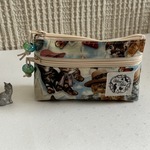 【t様オーダー品】ume＊mew ポケット付きラミネートポーチ（ねこのバカンス）