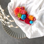 髪飾り*№7  七五三/着物/浴衣/夏祭り/ちりめん/梅/和玉