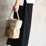 ファーアタッチメントで着せかえ帆布トートバッグ/バンビファー/カフェモカ