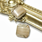 1個 15mm ベージュ ボタン / ヴィンテージボタン ビンテージ ぼたん アクセサリー 資材 レトロ パーツ スクエア 四角