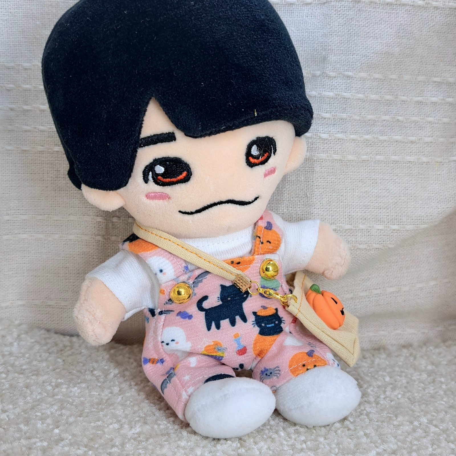 サロペット ヒッコリーデニム風 ちびぬい はぴぬい共通サイズ