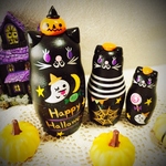  キラキラナイト～★ハロウィンマトリョーシカ🎶黒猫★