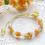 オレンジキャンディ✿ 天然石　パワーストーン　マクラメブレスレット　No.327