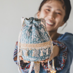 巾着バッグ 巾着 ポシェット サコッシュ 巾着バック ポシェットインド 刺繍バッグ ブロックプリントポシェット 巾着ブロックプリント きんちゃくバッグ ショルダーバッグ ママバッグ マザーズバッグ