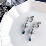 クラシック ボトル col.月明かり【ピアス/イヤリング】巻き玉 青 モンタナ シルバー ブルー ラメ グリッター 雫 クリスタル