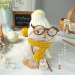 .‎˖٭ めがねちゃんうさぎの秋冬支度🍂🍁٭˖.‎ tenori  teddy  rabbit  ぬいコレ