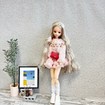 ピンク　チュール　ミニ　スカート　リカちゃん　ピュアニーモ　ワンピース　ブルゾン　ジャケット